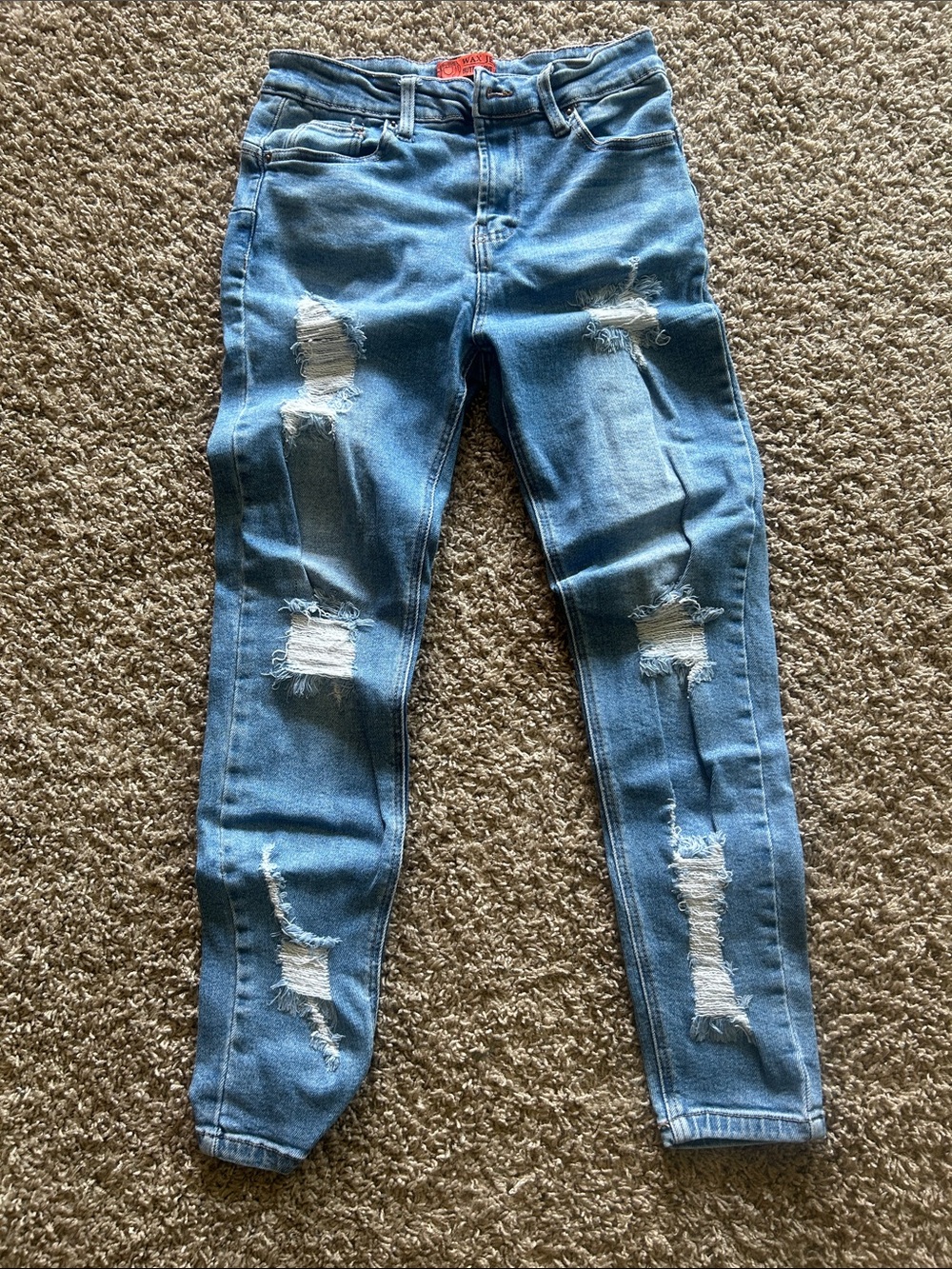 Wax Jean Distressed Light Blue Skinny Jeans